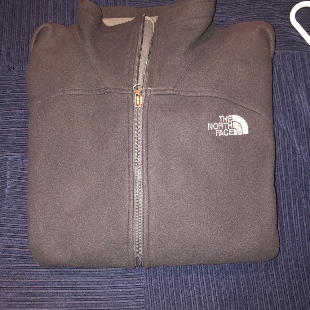 Gray North Face Men’s zip up size medium